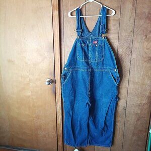 Vintage Dickies Carpenter Bib Overalls Mens 44 Made In USA Denim Workwear Hammer